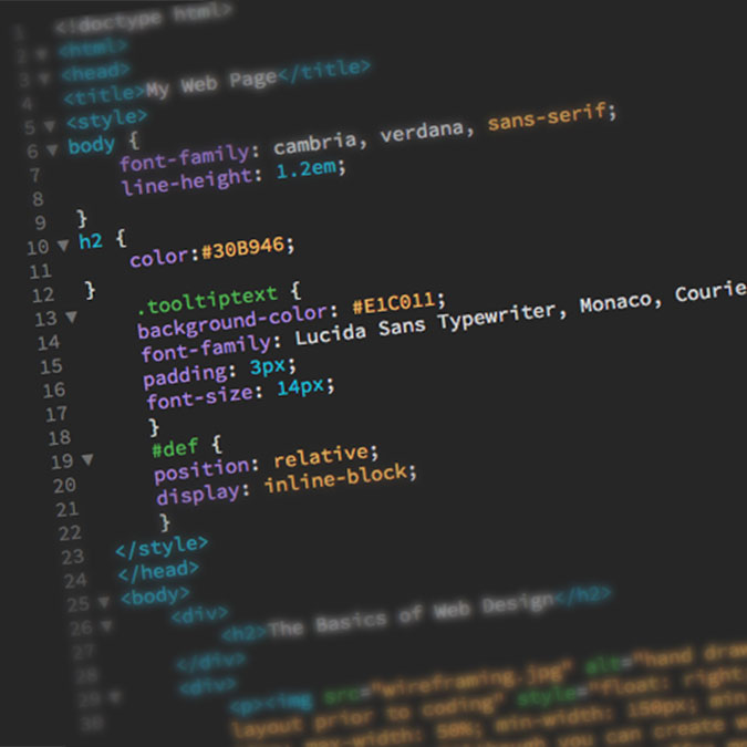 web code screenshot